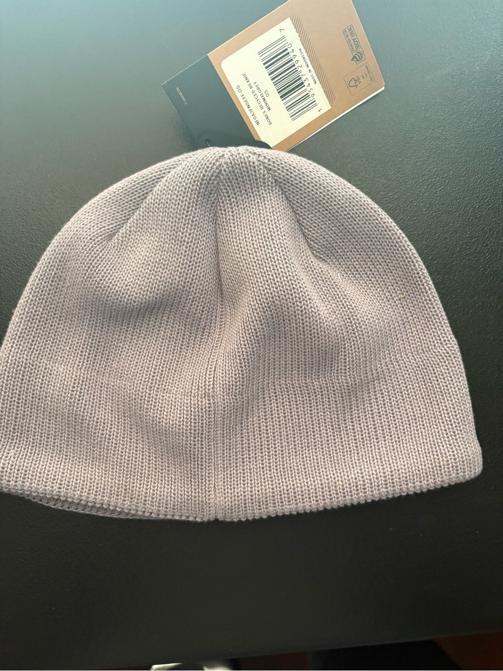 NWT-The North Face Light Gray Knit Beanie - Picture 2 of 9